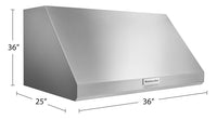 KitchenAid 36" Commercial-Style Wall-Mount Canopy Range Hood - KVWC906KSS 