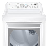 LG 5.6 Cu. Ft. Top-Load Washer with 4-Way™ Agitator and 7.3 Cu. Ft. Electric Dryer | Laveuse à chargement par le haut de 5,6 pi³ avec agitateur à 4 directions et sécheuse électrique de 7,3 pi³ de LG | LGTL7155