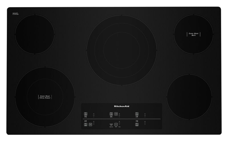 KitchenAid 36" Electric Cooktop with Touch-Activated Controls - KCES956KBL 