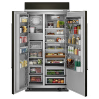 KitchenAid 42" 25.5 Cu. Ft. Side-by-Side Refrigerator - Black Stainless Steel PrintShield™ - KBSN702… | Réfrigérateur KitchenAid de 25,5 pi³ et de 42 po à compartiments juxtaposés - acier inoxydable noir …