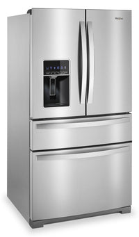 Whirlpool 36" 26 Cu. Ft. French-Door Refrigerator - Fingerprint Resistant Stainless Steel - WRMF7736… | Réfrigérateur Whirlpool de 26 pi³ et de 36 po à portes françaises - acier inoxydable résistant aux t…