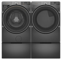 Whirlpool 5.2 Cu. Ft. Smart Front-Load Washer and 7.4 Cu. Ft. Electric Dryer - Volcano Black | Laveuse intelligente à chargement frontal de 5,2 pi³, sécheuse électrique de 7,4 pi³ de Whirlpool - noir volcan | WHFL57RU