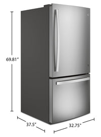 GE 24.8 Cu. Ft. Bottom-Freezer Refrigerator - GDE25EYKFS 