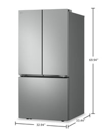 LG 33" 25 Cu. Ft. Smart French-Door Refrigerator with Ice Maker - Steel - LF25S6200V  | Réfrigérateur intelligent LG de 33 po et de 25 pi³ à portes françaises avec machine à glaçons - acier - LF25S6200V  | LF25S62V