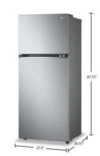 LG 28" 13 Cu. Ft. Top-Mount Refrigerator - Platinum Silver - LT13C2000V | Réfrigérateur LG de 13 pi³ et de 28 po à congélateur supérieur - argenté platine- LT13C2000V