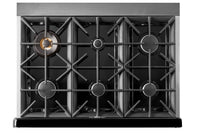 Classic Retro by Unique 36" 5.2 Cu. Ft. 6-Burner Gas Range with Convection - Midnight Black - UGP-36CR B | Cuisinière à gaz Classic Rétro par Unique de 36 po et de 5,2 pi3 à 6 brûleurs avec convection - noir minuit - UGP-36CR B | UGP36CRB