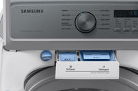 Samsung 5.4 Cu. Ft. Smart Top-Load Washer and 7.4 Cu. Ft. Electric Dryer - White | Laveuse intelligente à chargement par le haut 5,4 pi³, sécheuse électrique 7,4 pi³ Samsung - blanches | SATL350I