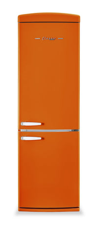 Classic Retro by Unique 24" 12 Cu. Ft. Bottom-Freezer Refrigerator - Creamsicle Orange - UGP-340L O AC | Réfrigérateur rétro Classic Rétro par Unique de 24 po et de 12 pi3 à congélateur inférieur sans givre - orange creamsicle - UGP-340L O AC | U340LOAC