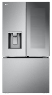 LG 36" 31 Cu. Ft. French-Door Standard-Depth MAX™ Refrigerator - Smudge Proof Stainless Steel - LRYK… | Réfrigérateur LG de 31 pi³ et de 36 po à portes françaises de profondeur standard MAXMC - acier inox…