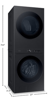 Samsung 5.3 Cu. Ft. Front-Load Steam Laundry Hub - Black Stainless Steel - WH46DBH100EVAC | Tour de lavage Laundry HubMC à la vapeur Samsung à chargement frontal de 5,3 pi³ - acier inoxydable …