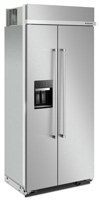 KitchenAid 36" 20.8 Cu. Ft. Side-by-Side Refrigerator - Stainless Steel with PrintShield™ - KBSD706M… | Réfrigérateur KitchenAid de 20,8 pi³ et de 36 po à compartiments juxtaposés - acier inoxydable avec …