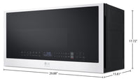 LG Studio 2 Cu. Ft. Smart Over-the-Range Microwave with EasyClean® Interior - Essence White - MVES2033N | Four à micro-ondes à hotte intégrée intelligent LG de 2 pi3 avec intérieur muni du revêtement EasyCleanMC - essence blanche - MVES2033N | MVES203N