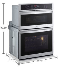 LG 6.4 Cu. Ft. Smart InstaView® Combination Wall Oven with Air Fry - WCEP6427F 