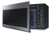 Samsung 2.1 Cu. Ft. Over-the-Range Microwave with 400 CFM and LED Display - Stainless Steel - ME21DG… | Four à micro-ondes à hotte intégrée Samsung de 2,1 pi³ avec 400 pi³/min et affichage à DEL - acier i…