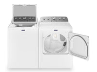 Maytag 5.4 Cu. Ft. Top-Load Washer and 7 Cu. Ft. Electric Dryer with Steam - White | Laveuse à chargement par le haut 5,4 pi3 et sécheuse électrique 7 pi3 avec vapeur de Maytag - blanches | MATL545W