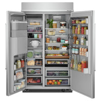 KitchenAid 29.4 Cu. Ft. Built-In Side-by-Side Refrigerator - KBSD708MSS 