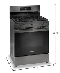 Frigidaire 5.1 Cu. Ft. Gas Range With Air Fry and Convection Bake - Black Stainless Steel - FCRG3083… | Cuisinière à gaz Frigidaire de 5,1 pi³ avec friture à air et cuisson par convection - acier inoxydab…