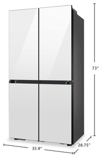 Samsung 36" 22.8 Cu. Ft. Bespoke Counter-Depth 4-Door Flex™ with Beverage Center Refrigerator - Whit… | Réfrigérateur BESPOKE Samsung de 22,8 pi³ et de 36 po de profondeur comptoir à 4 portes FlexMC avec …