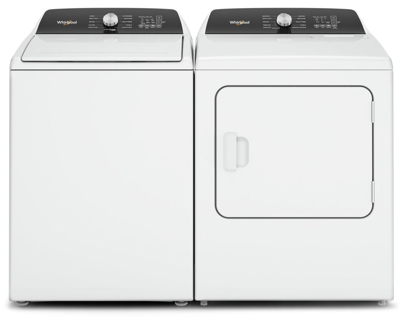 Whirlpool 5.2 Cu. Ft. Top-Load Washer and 7 Cu. Ft. Electric Dryer - White | Laveuse à chargement par le haut de 5,2 pi³ et sécheuse électrique de 7 pi³ de Whirlpool - blanches | WHTL501L