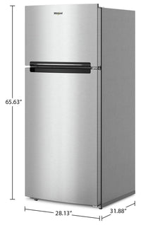 Whirlpool 28" 16.3 Cu. Ft. Top-Mount Refrigerator - Dolos Steel - WRTX5028PM | Réfrigérateur Whirlpool de 16,3 pi³ et de 28 po à congélateur supérieur - acier dolos - WRTX5028PM