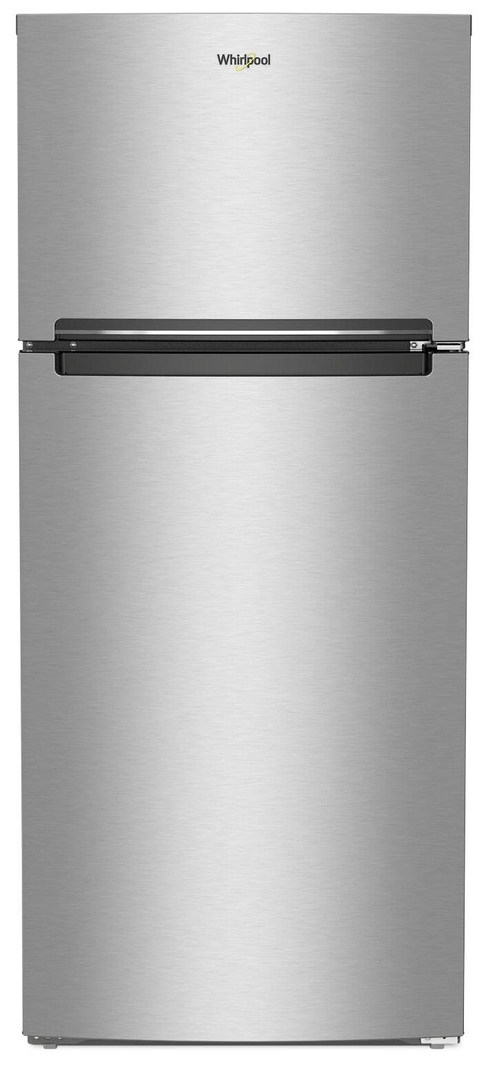 Whirlpool 28" 16.3 Cu. Ft. Top-Mount Refrigerator - Dolos Steel - WRTX5028PM | Réfrigérateur Whirlpool de 16,3 pi³ et de 28 po à congélateur supérieur - acier dolos - WRTX5028PM