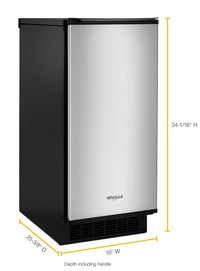 Whirlpool 15" Ice Maker with Clear Ice Technology - WUI75X15HZ - Ice Maker in Fingerprint Resistant Stainless Steel