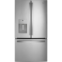 GE 25.6 Cu. Ft. French-Door Refrigerator with External Water Dispenser - GFE26JYMFS | Réfrigérateur GE de 25,6 pi³ à portes françaises avec distributeur d'eau externe – GFE26JYMFS | GFE26JYS